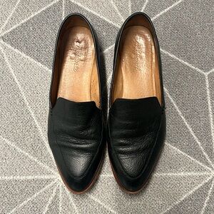 Black Leather Madewell Loafers